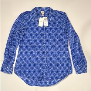 Chico's Vibrant Blue Geometric Shirt
